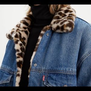 LEVIS LEOPARD FUR JEAN JACKET SIZE XS
